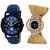 Varni Retail Blue Lorem Boys And Black Dial Julo Girls Combo Watch For Couple