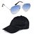 Yuvi Black Cap And Blue Sunglasses Pack OF 2