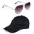 Yuvi Black Cap And Black Grey Sunglasses Pack OF 2
