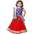 NAJARA FASHION Red Silk  Blue Printed Silk Lehnga Choli Set