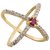 Aabhu Premium American Diamond Cross Ring For Women And GirlsAdjustable