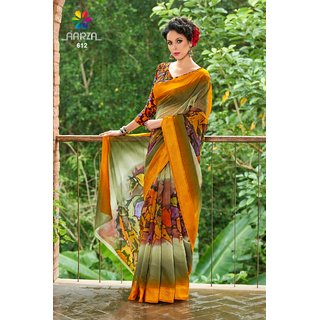 Meia Multicolor Art Silk Self Design Saree With Blouse
