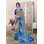 Meia Blue & Brown Georgette Self Design Saree With Blouse