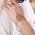 VeroniQ - Gold Jaali Cutwork Design Hand Chain Ring Bracelet - 1 Qty