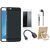Leovo K5 Silicon Slim Fit Back Cover with Ring Stand Holder, Tempered Glass, Earphones and OTG Cable
