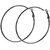 Fashion Women Girls Alloy Smooth Big Large Round Hoop Earrings 75mm Black Color