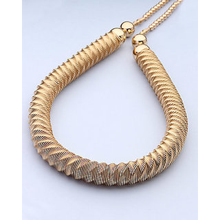 Voylla Spiral Shaped Necklace Polished In Gold Toned