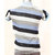 udishop Striped Men  Women Polo Neck ,Grey WHITE BLACK BLUE T-Shirt