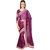Ashika Two Tone Purple Soft Satin Silk Embroidered Saree for Women with Blouse Piece