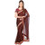 Ashika Coffee Brown Chiffon Embroidered Saree for Women with Blouse Piece
