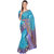 Ashika Woven Turquoise Traditional Tussar Silk Saree for Women with Blouse Piece