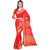 Ashika Bright Red Bonga Silk  Ethnic Saree for Women with Blouse Piece