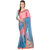 Ashika Shaded Light Pink & Deep Blue Georgette Chiffon Ethnic Saree for Women with Blouse Piece