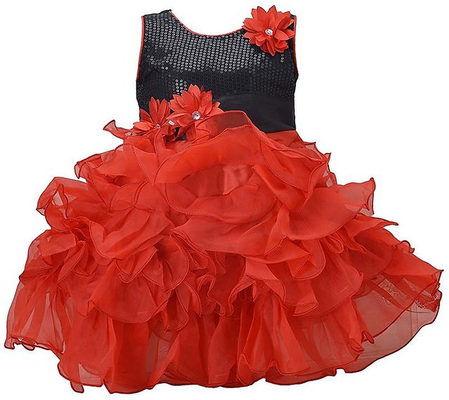 red frock for 1 year baby girl