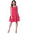 AARA Pink Solid Fit & Flare Dress For Women