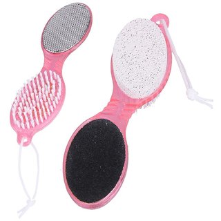NEW-4 in 1 Multi-use Foot Care Brush Pumice Scrubber Pedicure Tool Set Pack Of 1 ( Multi color )