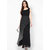 Rosella Black  White Dotted Draping Dress For Women