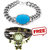 Pourni Silver Plated Turquoise salman khan style Bracelet for Men