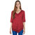 Arovi Womens Red Hip Length Cotton Tunic