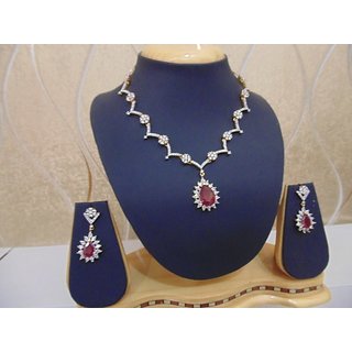                       Indian Bridal / Party Wear American Diamond (CZ High Quality ) Necklace Set                                              