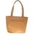 Aliado Beige Self Design Tote bag for women