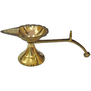 BRASS DIYA , OIL LAMP FOR TEMPLE, AKHAND DIYA JYOT FOR HOME OFFICE TEMPLE DIFFUSER POOJA ACCESSORIES BY Gifts  Decor
