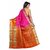 Meia Red Cotton Self Design Saree With Blouse