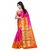 Meia Red Cotton Self Design Saree With Blouse