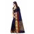 Satyam Weaves Blue Cotton & Silk Self Design Saree With Blouse