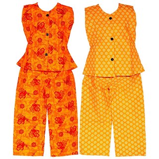 Buy Wajbee Radiant Girls Cotton Night Suit Set Of 2 Online 388 From Shopclues
