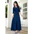The Woman Taxfeb Summer Special Long Gown Plain Stylist Rayon Nevy Blue Kurti