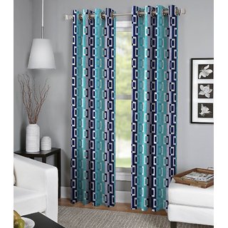 BSN blue box polyester window curtains set of 2 (4x5)