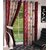 Best&Well Polyester Maroon Floral Eyelet Door Curtain (4x7 Ft, Single Pieces)