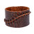 The Jewelbox Casual Wear 100 Genuine Dark Brown Handcrafted Leather Adjustable Wrist Band Strap Biker Bracelet Boys Men