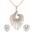 Aabhu Gold Plated American Diamond Pendant Necklace Set with Earrings Jewellery For Women And Girls