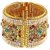 Aabhu American Diamond Pearl Kundan Gold Plated Antique Bangle kada Bracelet Set Jewellery For Women And Girl