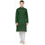 RG Designers Green  White Full Sleeves Plain Kurta Pyjama Set For Men