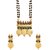 Aabhu Pearl Studded Temple Coin Ginni Mangalsutra With Earring And Chain Jewellery For Women