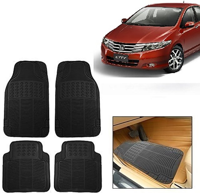 Buy Himmlisch Rubber Car Floor Foot Mats Set Of 4 Black For