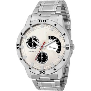 HRV INV-BRAG-WHT stainless steel chain white dial chronolook mens watch