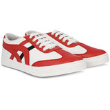 NE Shoes Red Lace up Casuals For Men