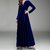 WC-1508 ROYAL BLUE VELVET V-Neck Long Dress