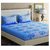 The Intellect Bazaar 100 Polyester 3D Designer Printed Double Bedsheet,Blue