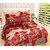 The Intellect Bazaar 100 Polyester 3D Designer Printed Double Bedsheet,Red