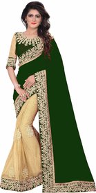 Women's Green Georgeete Sari With Blouse