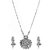 Zaveri Pearls Antique Silver Tone Goddess Temple Necklace Set-ZPFK6749