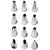 Evershine Gifts And Household Set Of 12 Cake Nozzles Cake Decoration Pastry Nozzle Stainless Steel Nozzles