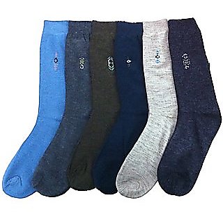 Multicolour Formal Cotton Full Length Socks For Men - Pack Of 3 Pairs