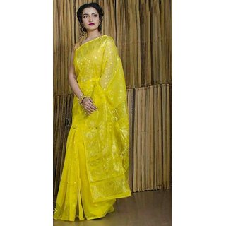 Buy Soft Dhakai Jamdani Saree Zari And Yellow Online 1699 From Shopclues Buy Soft Dhakai Jamdani Saree Zari And Yellow Online 1699 From Shopclues