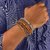 The Jewelbox 100 Genuine Brown Leather Coconut Beads Dyed Rope Casual Wrist Band Strand Bracelet Boys Men